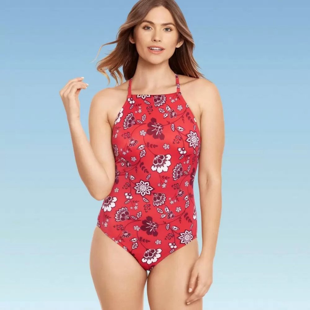 Beach Betty by Miracle Brands Slimming Control High Neck OnePiece - Small